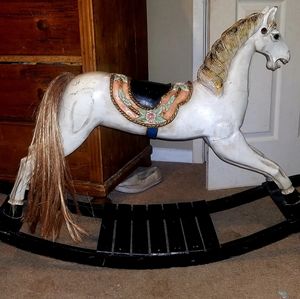 1920s hand carved rocking horse